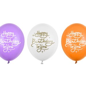 Balloons 30 cm, Happy Birthday To You, mix (1 pkt / 50 pc.)