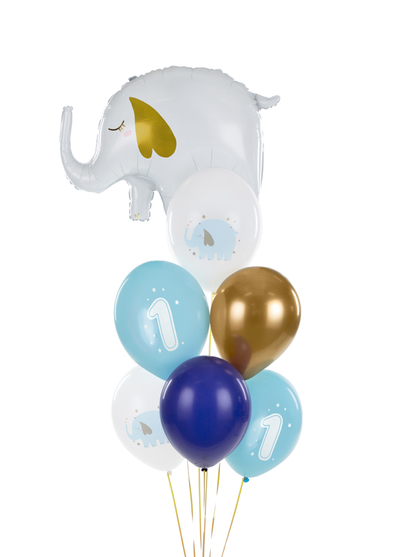 Balloons 30 cm, One year, Pastel Light Blue (1 pkt / 6 pc.)