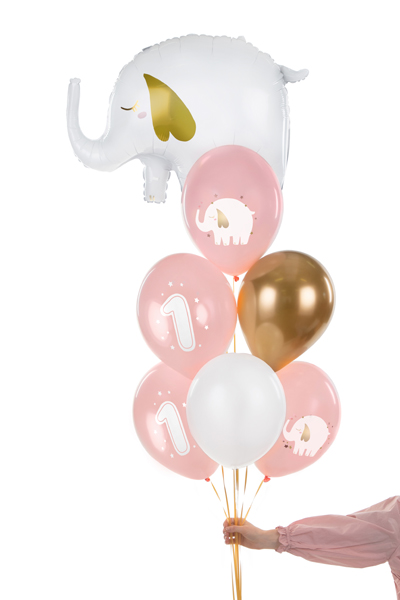 Balloons 30 cm, One year, Baby pink (1 pkt / 50 pc.)