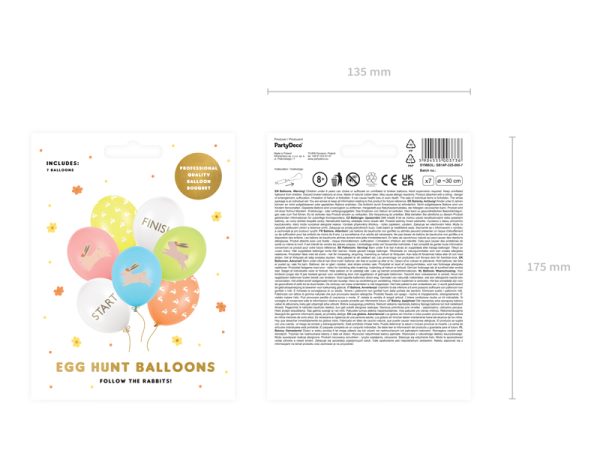 Balloons 30 cm, Egg Hunt, mix (1 pkt / 7 pc.)
