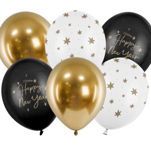Balloons 30 cm, Happy New Year, mix (1 pkt / 6 pc.)Balloons 30 cm, Happy New Year, mix (1 pkt / 6 pc.)